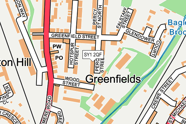 SY1 2QF map - OS OpenMap – Local (Ordnance Survey)