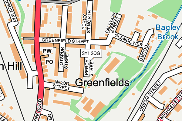 SY1 2QG map - OS OpenMap – Local (Ordnance Survey)