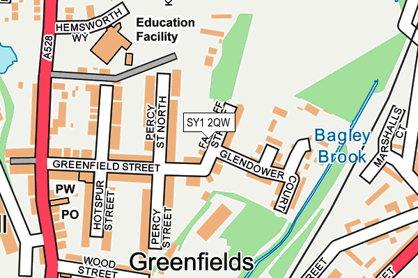 SY1 2QW map - OS OpenMap – Local (Ordnance Survey)