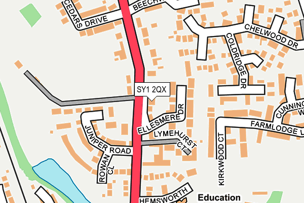 SY1 2QX map - OS OpenMap – Local (Ordnance Survey)