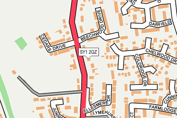 SY1 2QZ map - OS OpenMap – Local (Ordnance Survey)