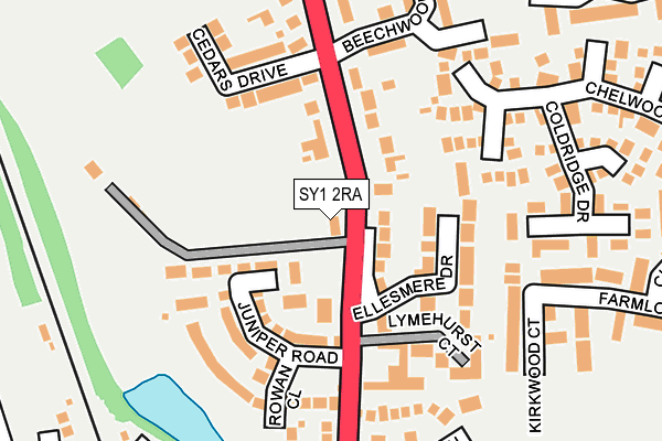 SY1 2RA map - OS OpenMap – Local (Ordnance Survey)