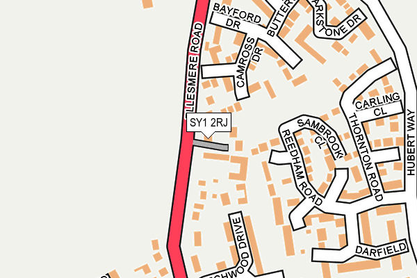 SY1 2RJ map - OS OpenMap – Local (Ordnance Survey)