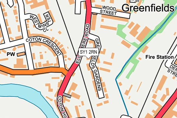 SY1 2RN map - OS OpenMap – Local (Ordnance Survey)