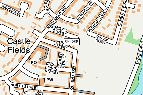 SY1 2SB map - OS OpenMap – Local (Ordnance Survey)