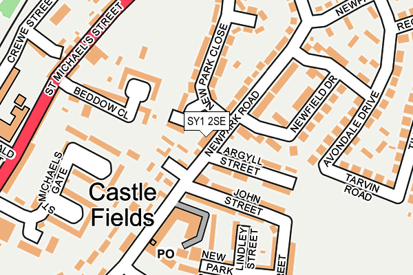 SY1 2SE map - OS OpenMap – Local (Ordnance Survey)