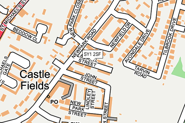 SY1 2SF map - OS OpenMap – Local (Ordnance Survey)