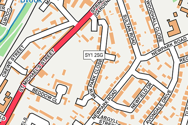 SY1 2SG map - OS OpenMap – Local (Ordnance Survey)