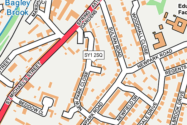 SY1 2SQ map - OS OpenMap – Local (Ordnance Survey)