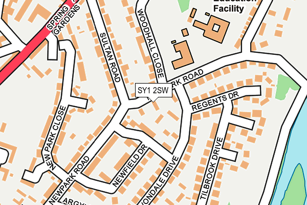 SY1 2SW map - OS OpenMap – Local (Ordnance Survey)