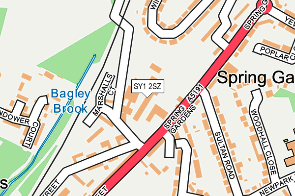 SY1 2SZ map - OS OpenMap – Local (Ordnance Survey)