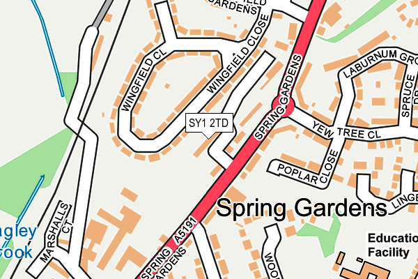 SY1 2TD map - OS OpenMap – Local (Ordnance Survey)