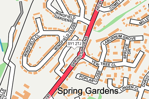 SY1 2TJ map - OS OpenMap – Local (Ordnance Survey)