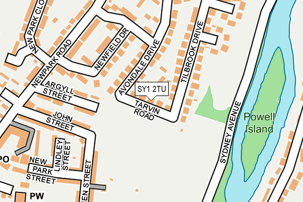 SY1 2TU map - OS OpenMap – Local (Ordnance Survey)