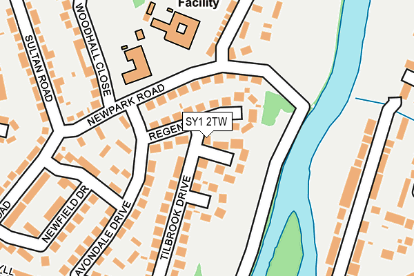 SY1 2TW map - OS OpenMap – Local (Ordnance Survey)