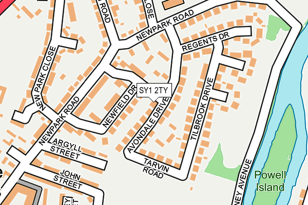 SY1 2TY map - OS OpenMap – Local (Ordnance Survey)