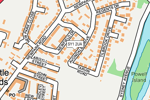 SY1 2UA map - OS OpenMap – Local (Ordnance Survey)