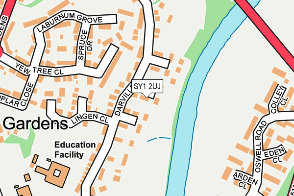 SY1 2UJ map - OS OpenMap – Local (Ordnance Survey)