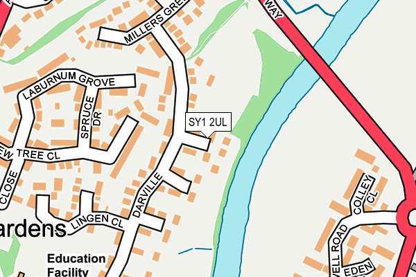 SY1 2UL map - OS OpenMap – Local (Ordnance Survey)