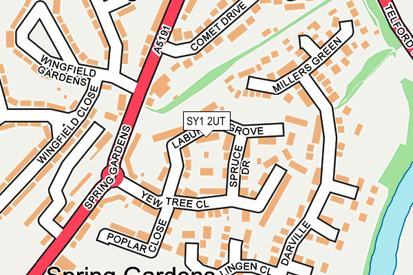 SY1 2UT map - OS OpenMap – Local (Ordnance Survey)