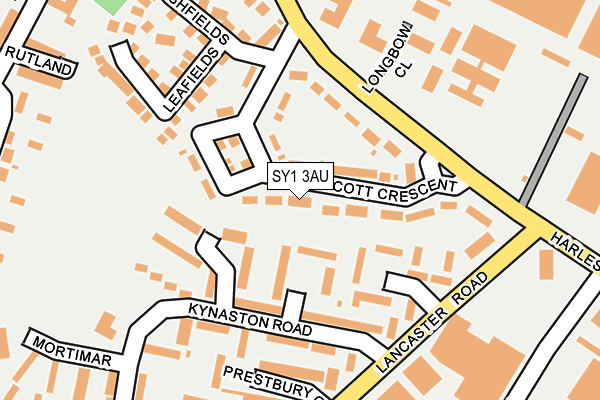 SY1 3AU map - OS OpenMap – Local (Ordnance Survey)
