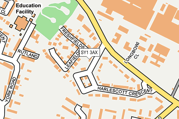 SY1 3AX map - OS OpenMap – Local (Ordnance Survey)