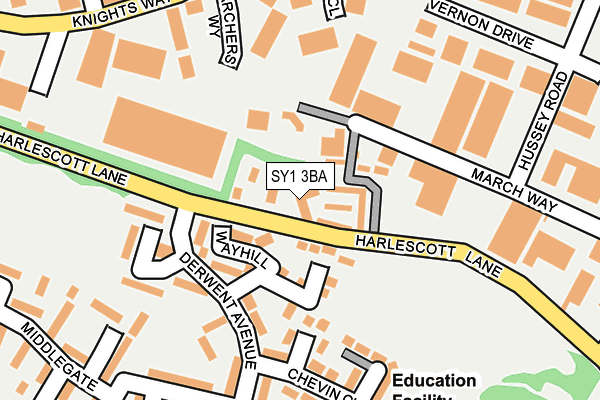 SY1 3BA map - OS OpenMap – Local (Ordnance Survey)