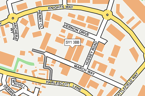 SY1 3BB map - OS OpenMap – Local (Ordnance Survey)