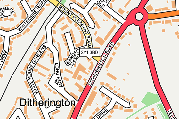 SY1 3BD map - OS OpenMap – Local (Ordnance Survey)