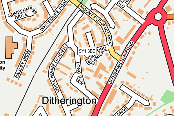 SY1 3BE map - OS OpenMap – Local (Ordnance Survey)