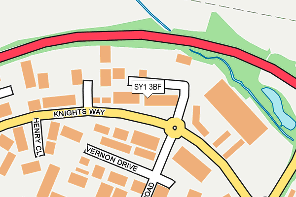 SY1 3BF map - OS OpenMap – Local (Ordnance Survey)