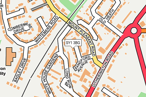 SY1 3BG map - OS OpenMap – Local (Ordnance Survey)