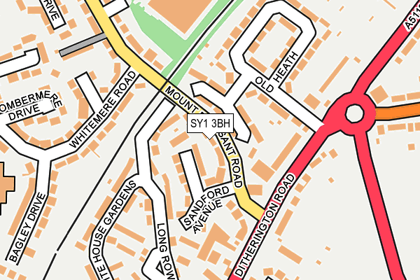 SY1 3BH map - OS OpenMap – Local (Ordnance Survey)