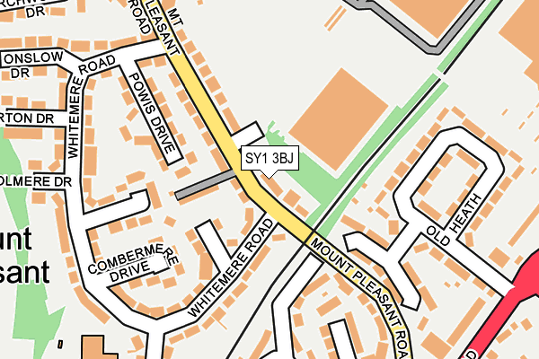SY1 3BJ map - OS OpenMap – Local (Ordnance Survey)