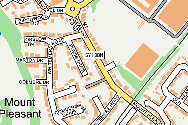 SY1 3BN map - OS OpenMap – Local (Ordnance Survey)