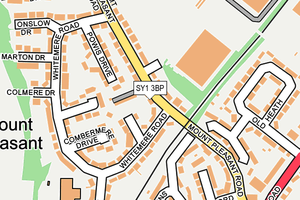 SY1 3BP map - OS OpenMap – Local (Ordnance Survey)