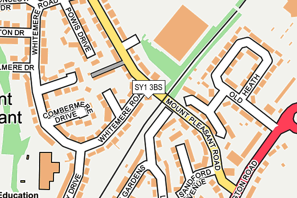 SY1 3BS map - OS OpenMap – Local (Ordnance Survey)