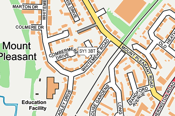 SY1 3BT map - OS OpenMap – Local (Ordnance Survey)