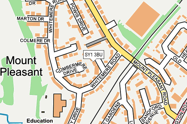 SY1 3BU map - OS OpenMap – Local (Ordnance Survey)