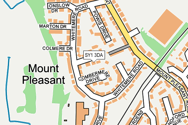 SY1 3DA map - OS OpenMap – Local (Ordnance Survey)