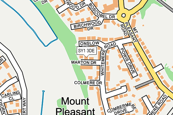 SY1 3DE map - OS OpenMap – Local (Ordnance Survey)