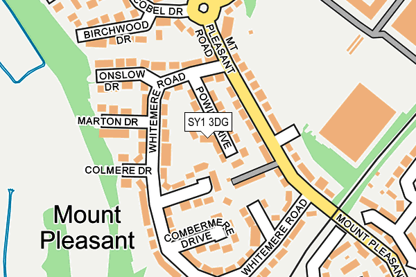 SY1 3DG map - OS OpenMap – Local (Ordnance Survey)