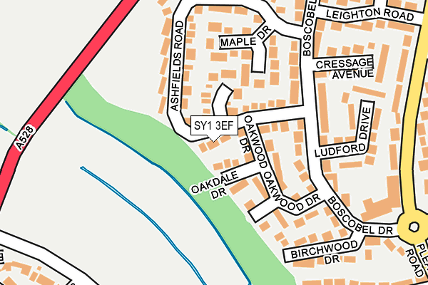 SY1 3EF map - OS OpenMap – Local (Ordnance Survey)