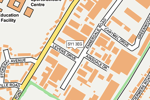 SY1 3EG map - OS OpenMap – Local (Ordnance Survey)