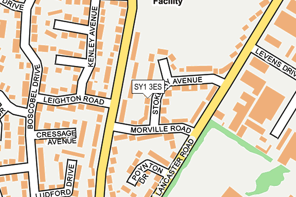 SY1 3ES map - OS OpenMap – Local (Ordnance Survey)