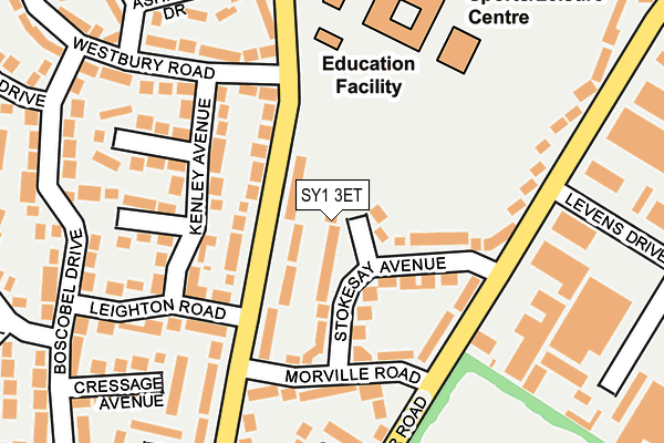 SY1 3ET map - OS OpenMap – Local (Ordnance Survey)