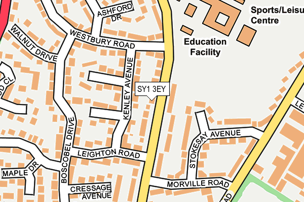 SY1 3EY map - OS OpenMap – Local (Ordnance Survey)