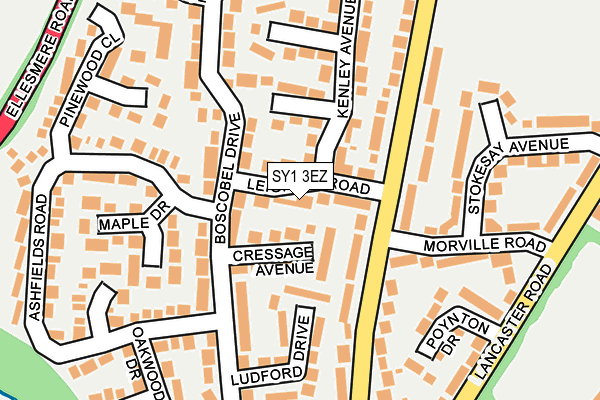 SY1 3EZ map - OS OpenMap – Local (Ordnance Survey)