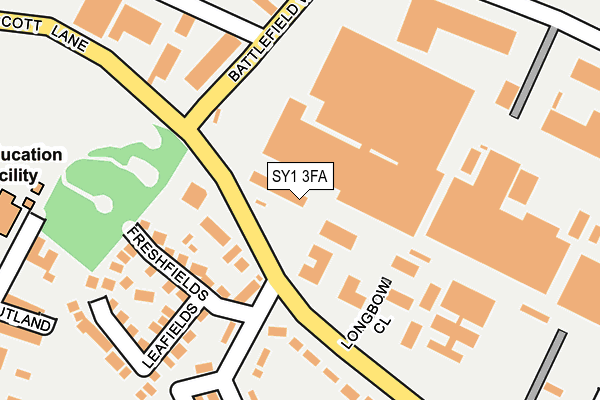 SY1 3FA map - OS OpenMap – Local (Ordnance Survey)