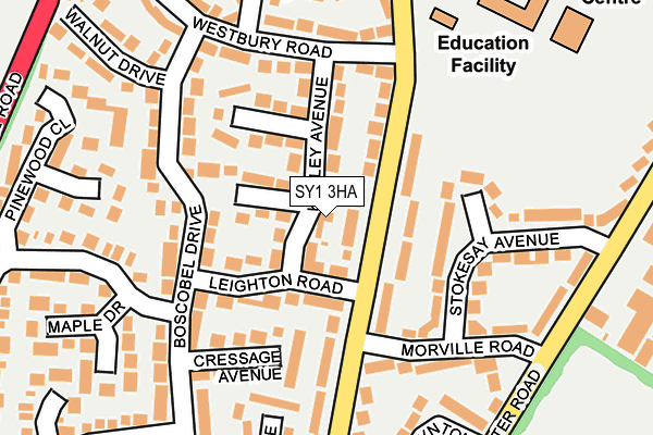 SY1 3HA map - OS OpenMap – Local (Ordnance Survey)